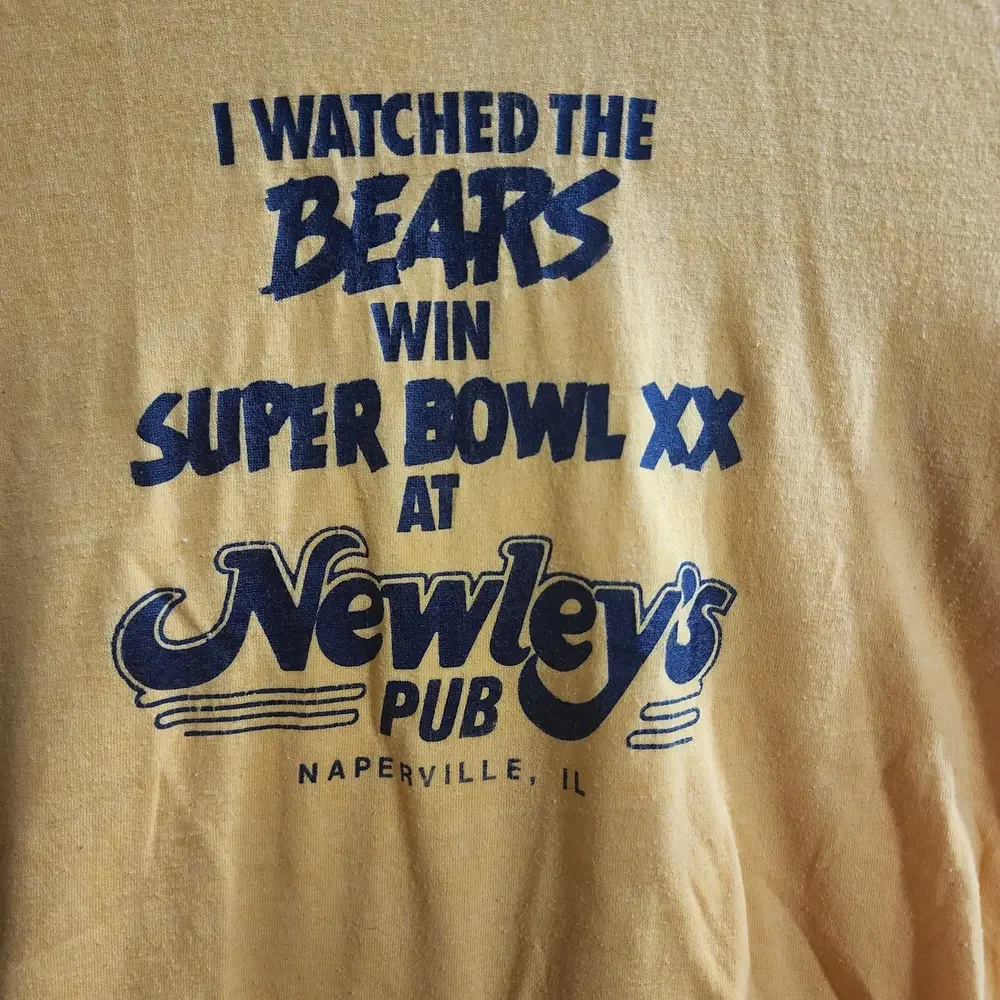 VTG Single Stitch I Watched the Bears Win Super Bowl at‎ Newley's T-Shirt Sz M